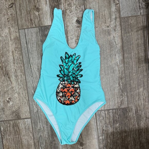 Rare London Sequin Pineapple One Piece Swimsuit - Picture 4 of 8